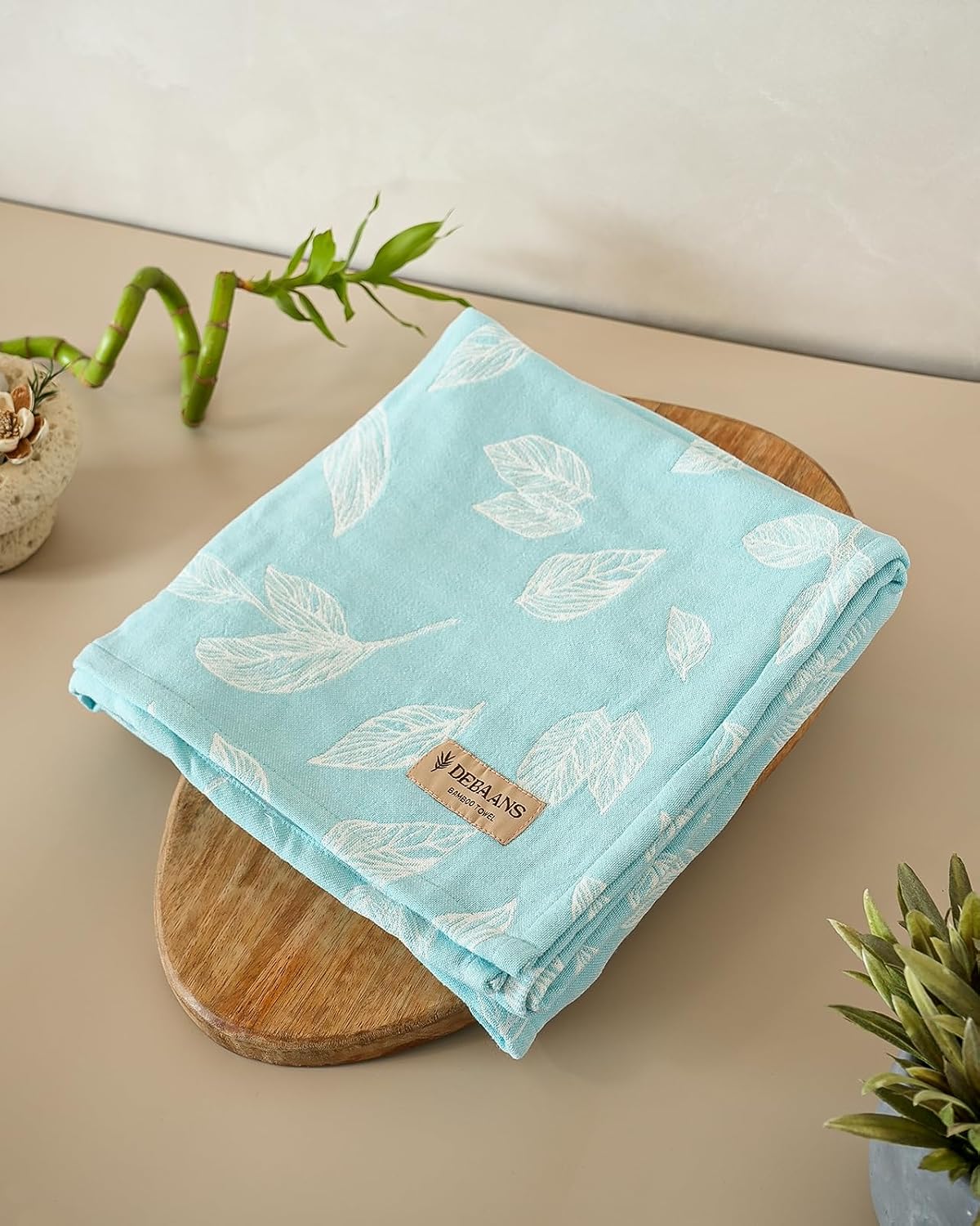 100% Bamboo Jacquard Bath Towels 900 Gsm | Ultra Soft, Quick Dry, Antibacterial Quatrefoil Or Botanica Design (Pink, Green & Blue) - Set Of 3