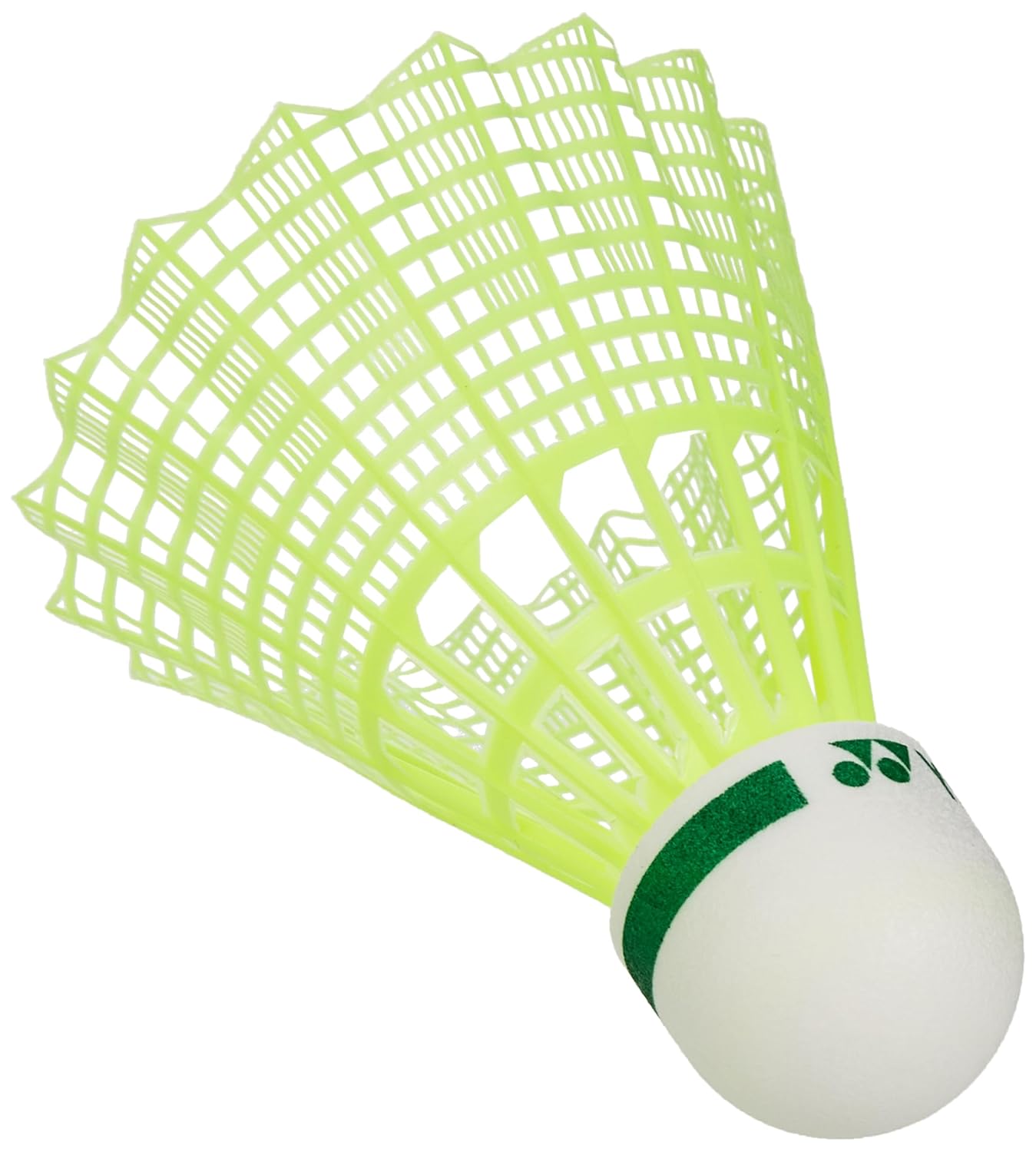 Yonex MAVIS 10 Nylon Badminton Shuttlecock, Colour - Yellow, Green Cap, Pack Of 6