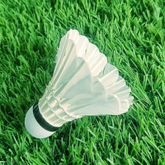 Spanco Feather Badminton Shuttlecock , Suitable For Training & Tournament , Strong Eva Based Cork | White , Pack Of 12