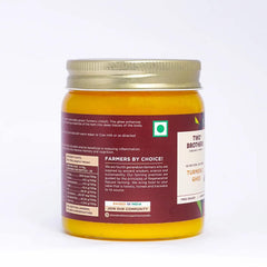 Natural (Turmeric) A2 Gir Cow Cultured Desi Ghee By Two Brothers Organic Farms | Naturally & Healthy Protein Fiber Desi Ghee Good For Digestive Health | (250ml) 8.4 Ounce | Jar Pack