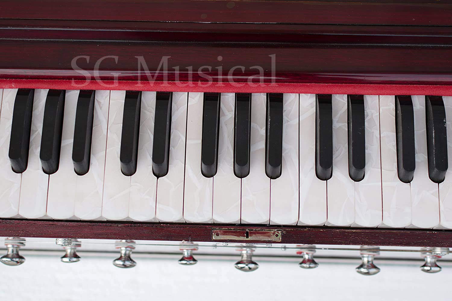 Best Folding Harmonium With Free Padded Bag - 9 Stopper (5 Stops & 4 Drones), 7 Bellow, 42 Keys, Two Reed (Bass-Male), 3 1/2 Octave