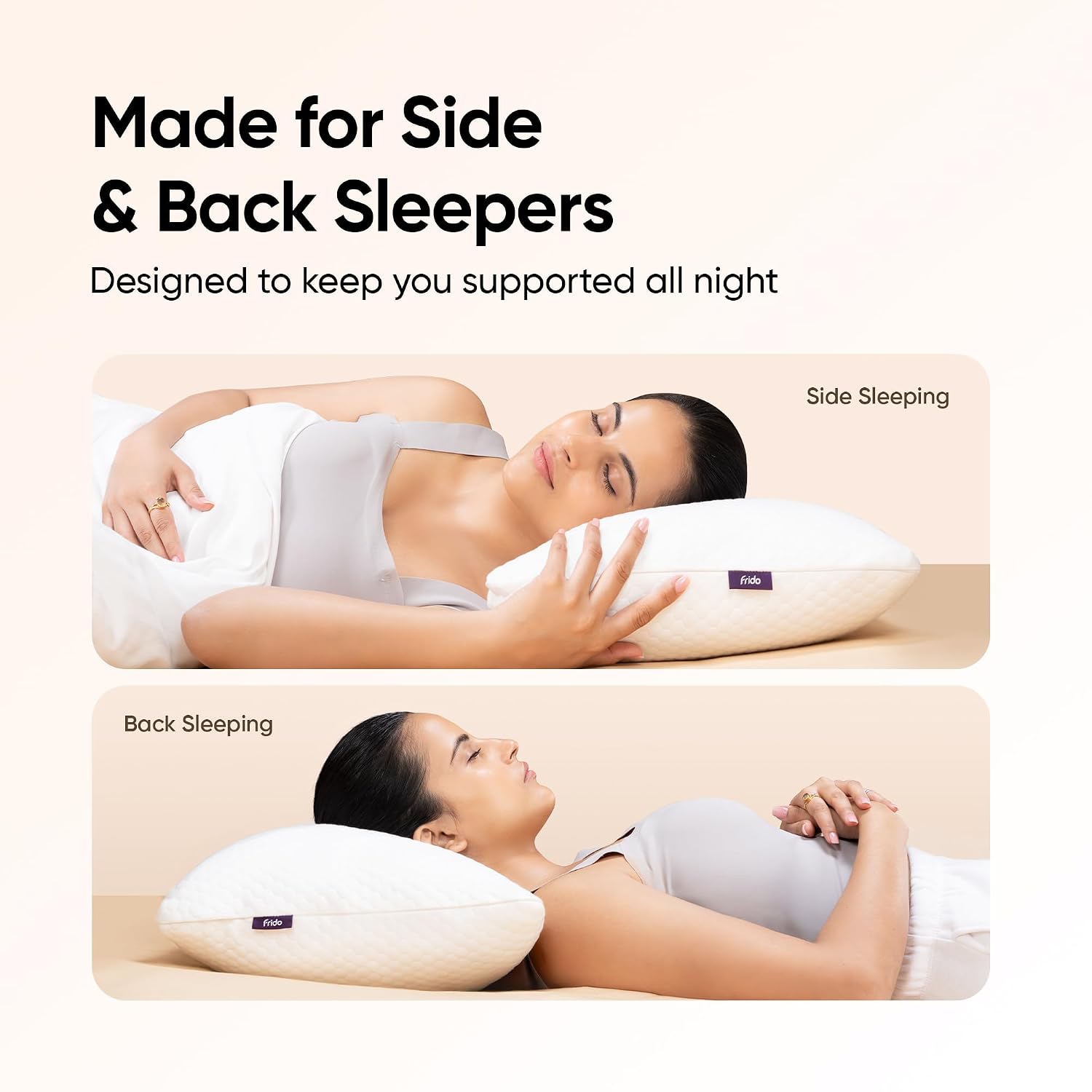 Ortho Memory Foam Pillow, Height-Adjustable Ergonomic Pillow, White | For Neck & Spine Support, Premium Comfort For Side, Back & Stomach Sleepers | Breathable, Washable Cover - Pack Of 1