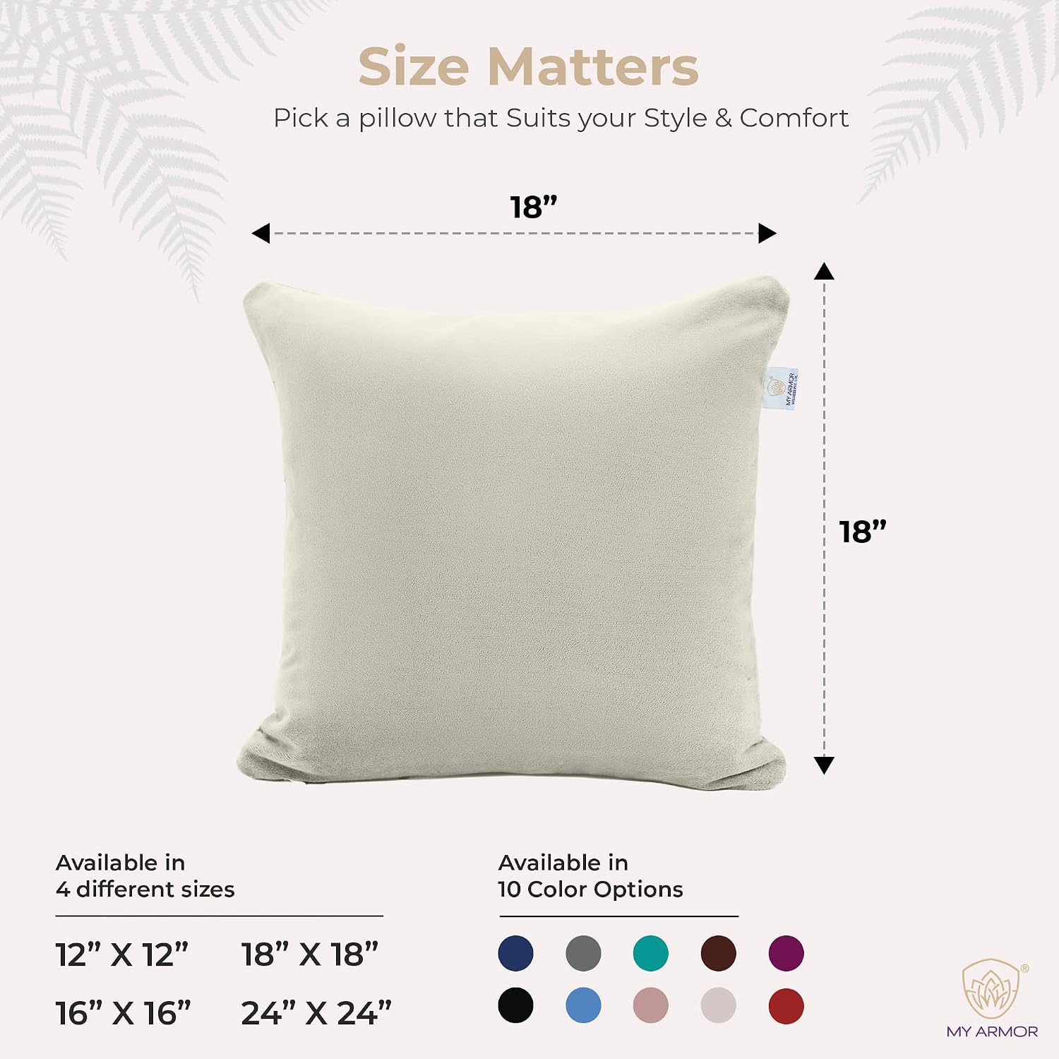 Microfiber Square Soft Pillow Cushion For Sofa & Bed, Cream - 18 X 18 Inch | Fluffy Pillow For Comfort & Back Support | Breathable, Washable | Premium Velvet Cover With Zip - Pack Of 5