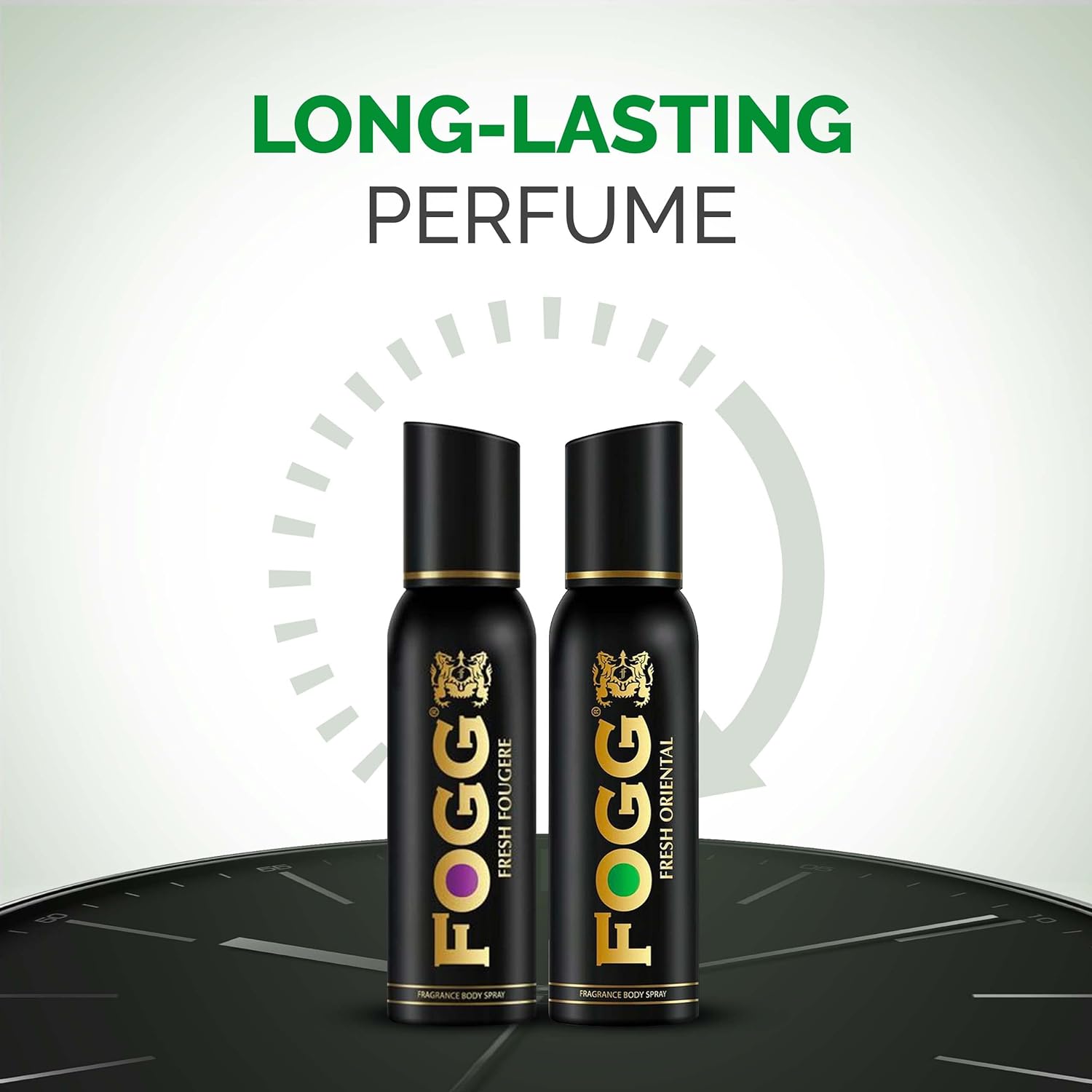 Fogg Fresh Fougere & Oriental Premium No Gas Deodorant For Men, Long-lasting Perfume Body Spray 120 Ml 4 Fl.oz. Each Pack Of 2