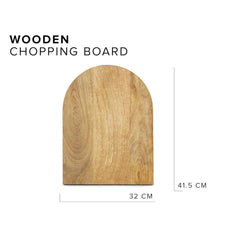 Large Wooden Chopping Board, Mango Wood | Natural Finish Large Chopping Board With Space For Plate - Chopping Board For Kitchen | Cutting Board Wood - Wooden Cutting Board