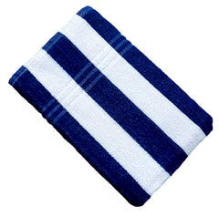 Abisas XXL Large Big Turkey Cotton Bath Towel 400 Gsm | Water Absorbing Quick Drying Quality Terry Bath Towel (Dark Blue & White Stripes) Bath Towel