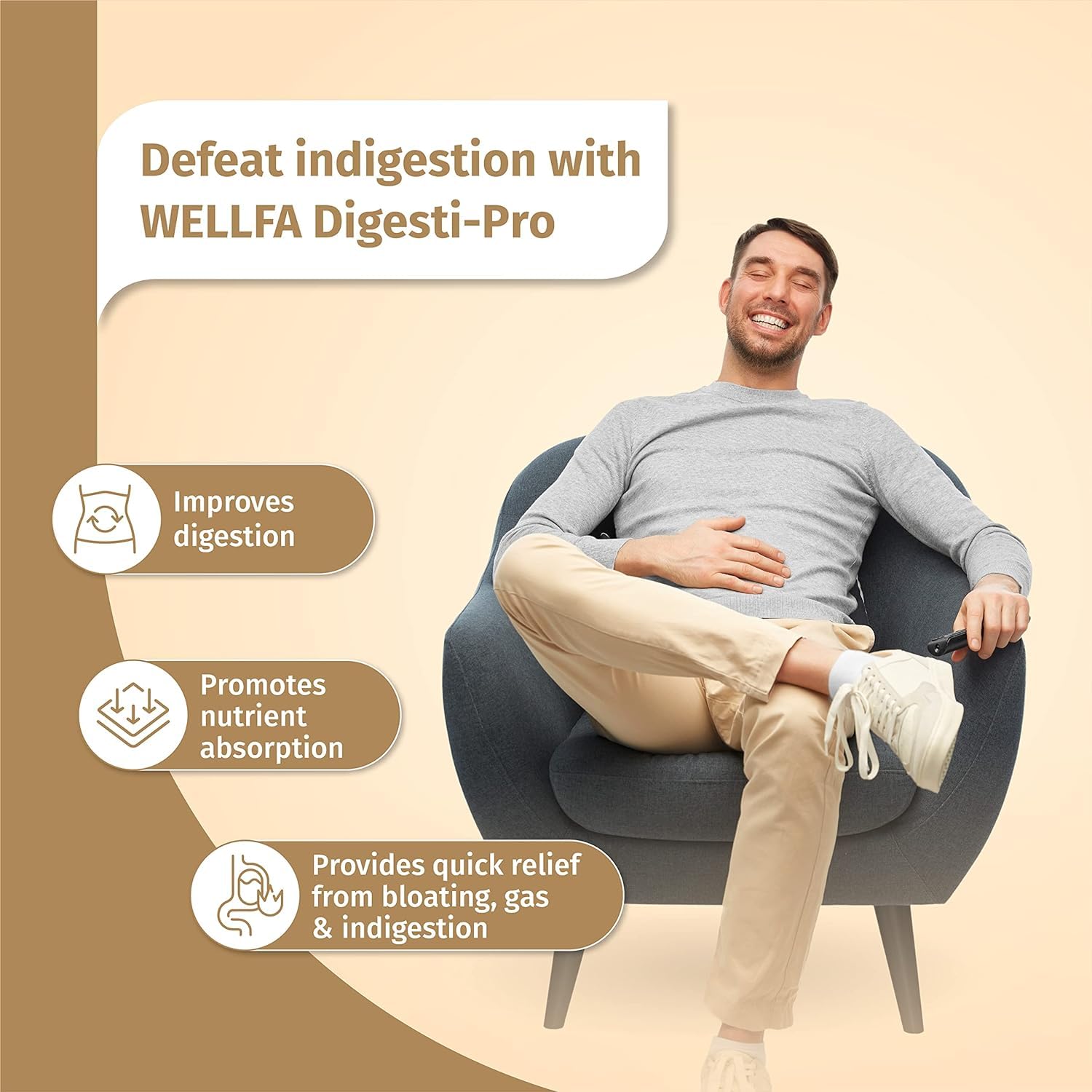 Wellfa Digesti Pro Tablets Multi Enzymes, Cumin Extract, Improves Digestion, Relief From Gas, Bloating & Heartburn Resolves Indigestion | Jeera - 20 Effervescent Tablets, 50gm 0.1lbs Each Pack Of 3