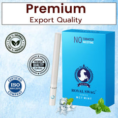 Royal Swag Herbal Cigarettes 100% Tobacco Free & Nicotine Free Mint Flavoured (Pack Of 10 Sticks) With Ayurvedic And Natural Herbs Clove, Tulsi & Green Tea| Herbal Smokes (Non-Addictive)