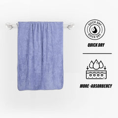 Skevera Microfiber Bath Towels 500 Gsm | Extra Soft Plush & Quick Dry High Absorbency With Large Size Towels For Bathing (Blue)
