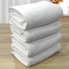 The Veloure Hotel White Hand Towel 700 Gsm | Pure Cotton Super Soft Anti Microbial Towels (Set Of 4)