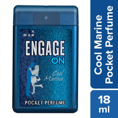 Engage On Cool Marine Pocket Perfume For Men | Citrus & Fresh Fragrance Scent , Long Lasting Skin Friendly Perfume For Men 18ml 0.6 Fl.oz.