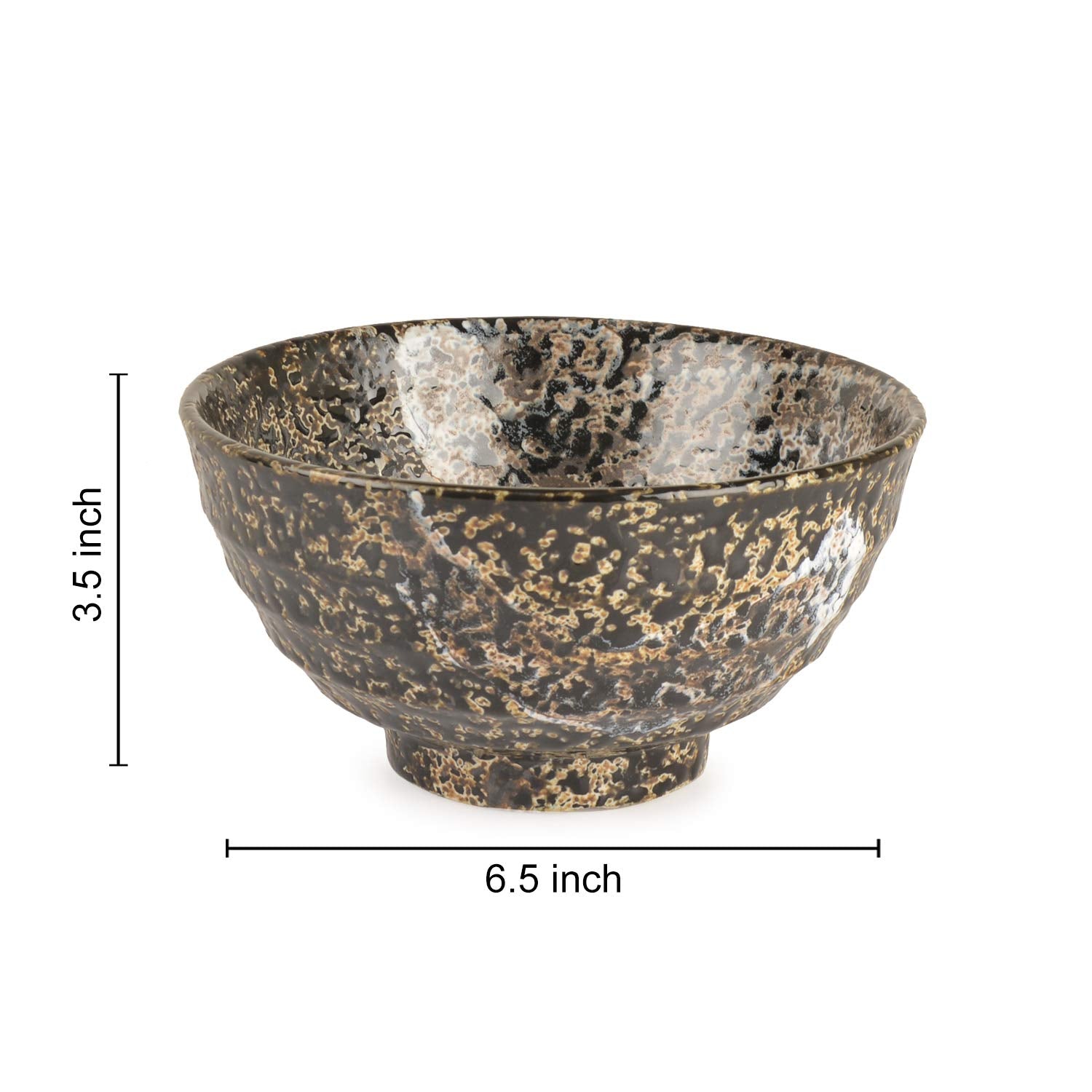 Handmoulded Studio Pottery Serving Cum Snack Bowl - 750ml, Black | Decorative Bowl For Kitchen