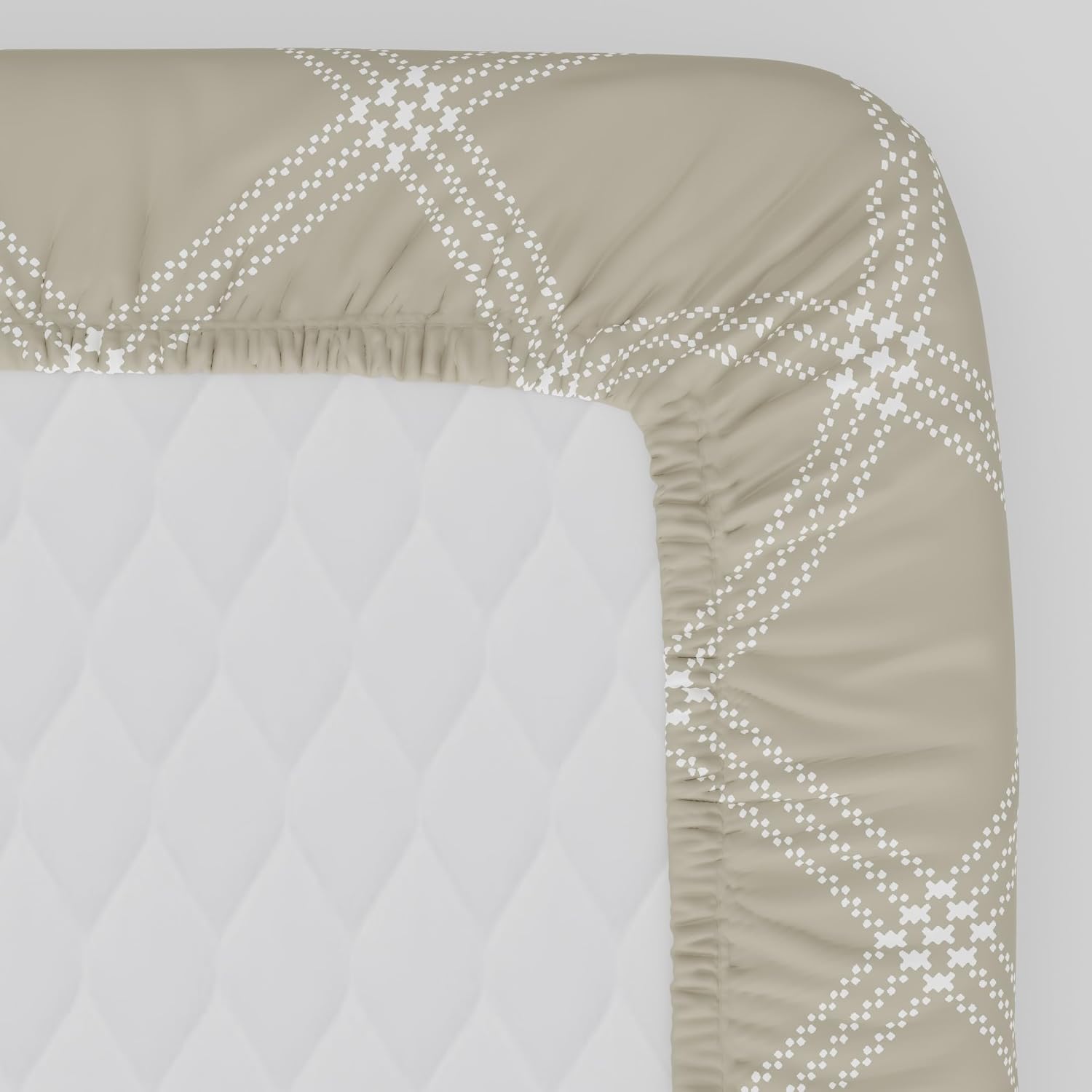 Premium Elastic Bedsheets For King Size Bed Cotton With 2 Pillow Covers | 72 X 78 Inches, Brandon Beige | Durable & Gentle On Your Skin