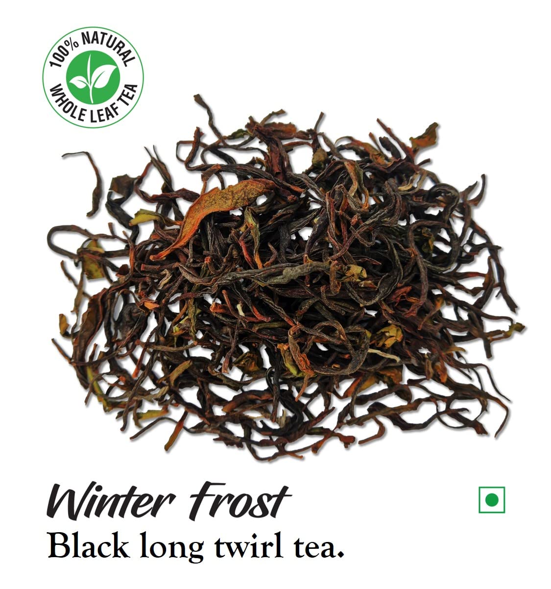 Sole Stone Winter Frost Black Twirl Tea - 100gm, 3.5 Ounce, 40 Cups | Enhances Relaxation & Wellness - Rich In Antioxidants, 0% Bitterness, Low Caffeine | 100% Natural Whole Leaf Tea