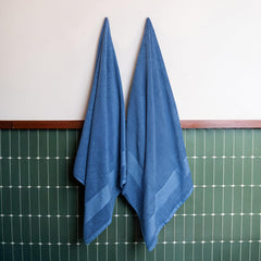 Himeya Bamboo Bath Towel 1000 Gsm | Ultra Absorbent 3x Softer Than Cotton Towels (Nautical Blue) - Pack Of 2