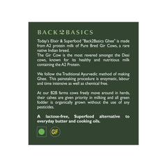 100% Natural Gir Cow A2 Ghee By Back2Basics (500ml) 16.9 Ounce & (100ml) 3.3 Ounce | Rich In Nutrients & Protein Fiber Healthy Pure Desi Ghee | Combo Pack