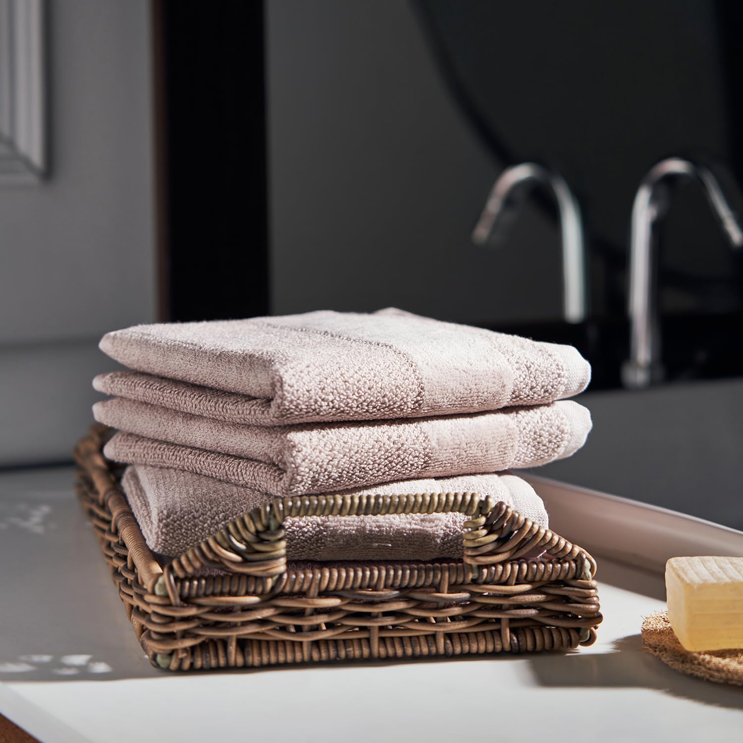 Pure Home + Living Sheared Face Towels 1300 Gsm | Ultra Soft, Absorbent, Quick Dry Towels For Facewash, Gym, Sports, Travel | Pack Of 8 (Light Pink)
