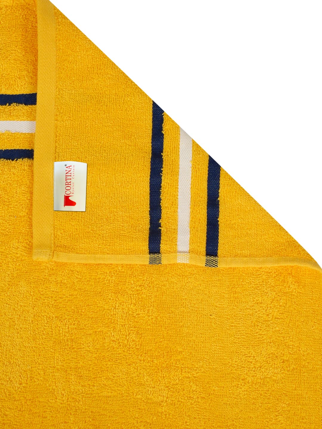Cortina Cotton Ultra Soft 2 Bath & 2 Hand Towel 1400 Gsm (Yellow) - 4 Pcs