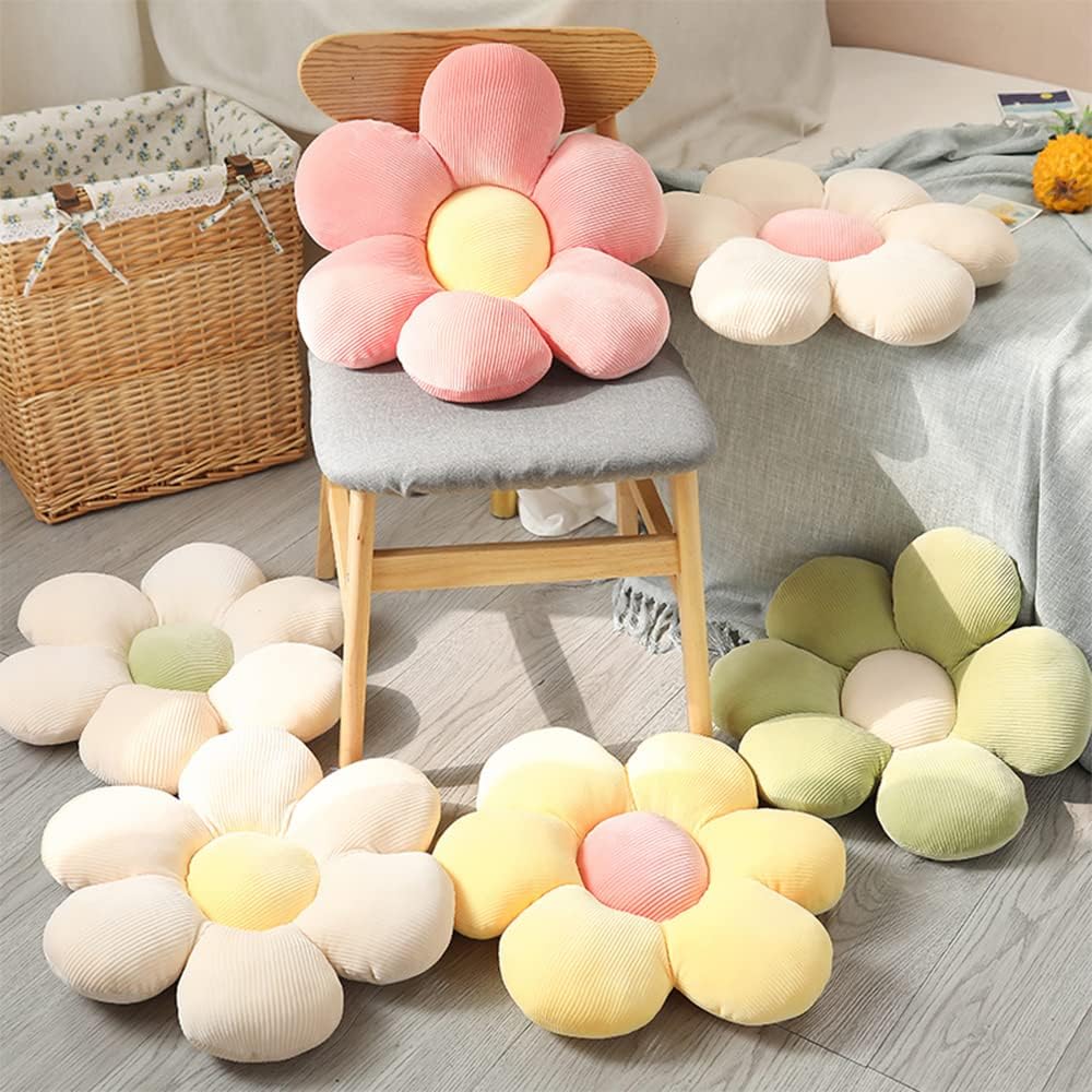 Flower Floor Pillow, Flower Shape Cushion, Cute Seating Pad Sunflower Chair Cushion, White | Oversized Throw Pillow For Home Bedroom Decoration, Kids Girls Women Gifts, Soft Flower Pillow
