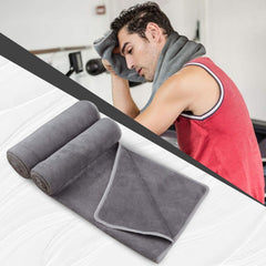 Yellow Weaves Super Soft Microfiber Hand Towels, Gym & Workout Towels 400 Gsm, (Grey) Set Of 2