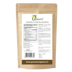 Grenera Moringa Ginger Infusion Tea - 25 Tea Bags | Herbal Dietary Supplement - Caffeine Free, Non-GMO, Gluten Free, Staple Free