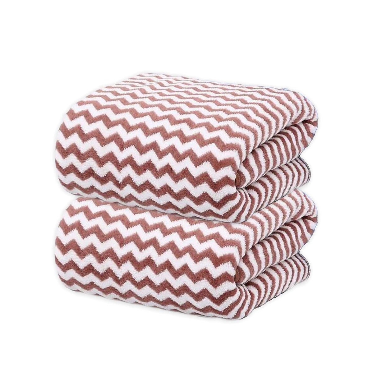 Black Gold The Finer Touch Microfiber Zigzag Bath Towel 700 Gsm | Soft & Quick Dry Towel Lightweight & Absorbent Use For Men & Women (Purple) - Pack Of 2