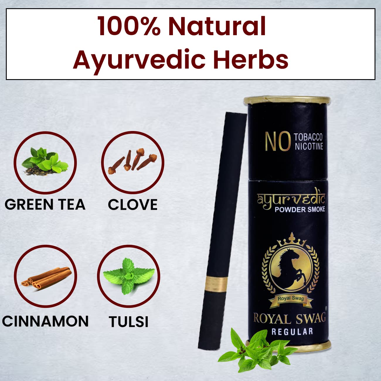 Royal Swag Ayurvedic & Herbal Cigarette Regular Flavour (05 Sticks) With 20ml Shot - Smoking Cessasion