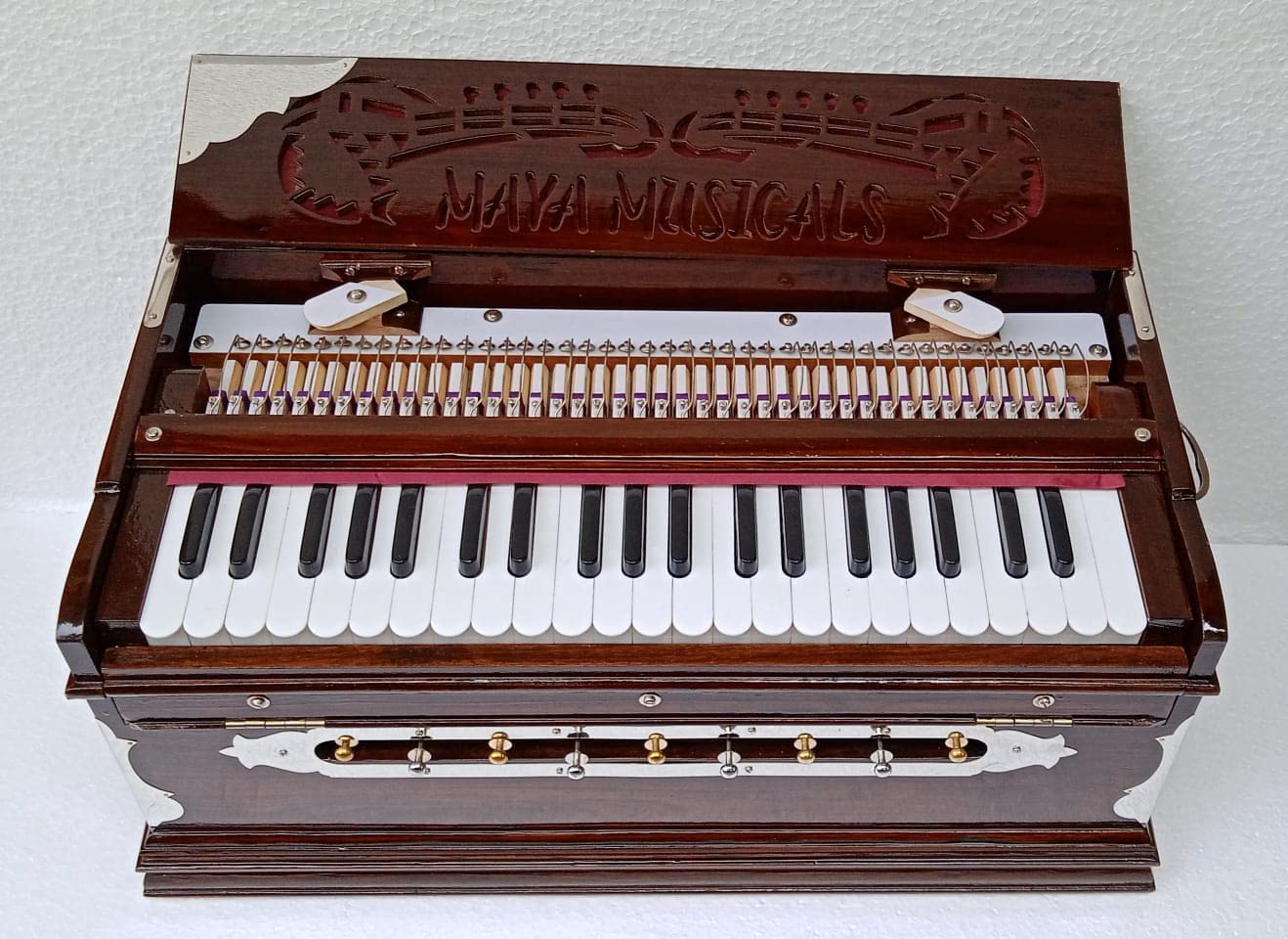 Wooden Harmonium - 3 1/2 Octave, 2 Set Of Reeds, 42 Italian Keys | Made With Burmateack Wood