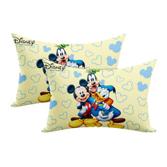 Kid's Disney Mickey Team Pillow For Sleeping, Cream - 12 x 18 Inches | Cozy & Fluffy Super Soft Pillow | Suitable For All Sleepers, Multipurpose & Comfortable, Breathable - 2 Pcs