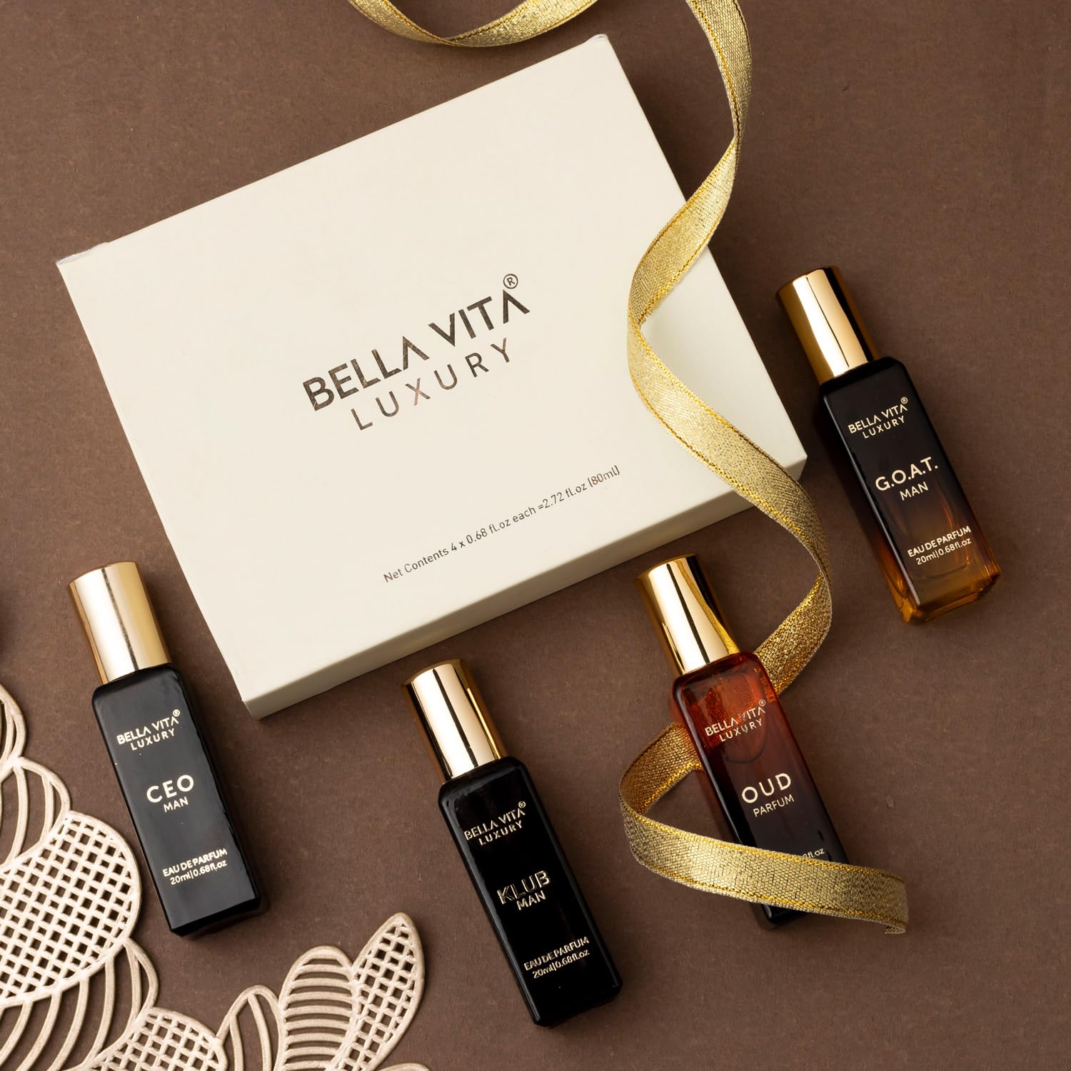 Bella Vita Luxury Klub + Oud + Ceo + G.O.A.T Eau De Parfum Gift Set 4x 0.68 Fl.oz. Perfect Gift For Husband | Long Lasting