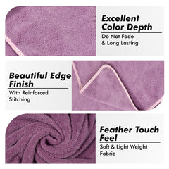 Urbanleaf Microfiber Large Bath Towel Quick Dry Super Absorbent Bath Towel | Towel For Bath, Travel, Gym, Beach, Pool & Yoga (Purple)