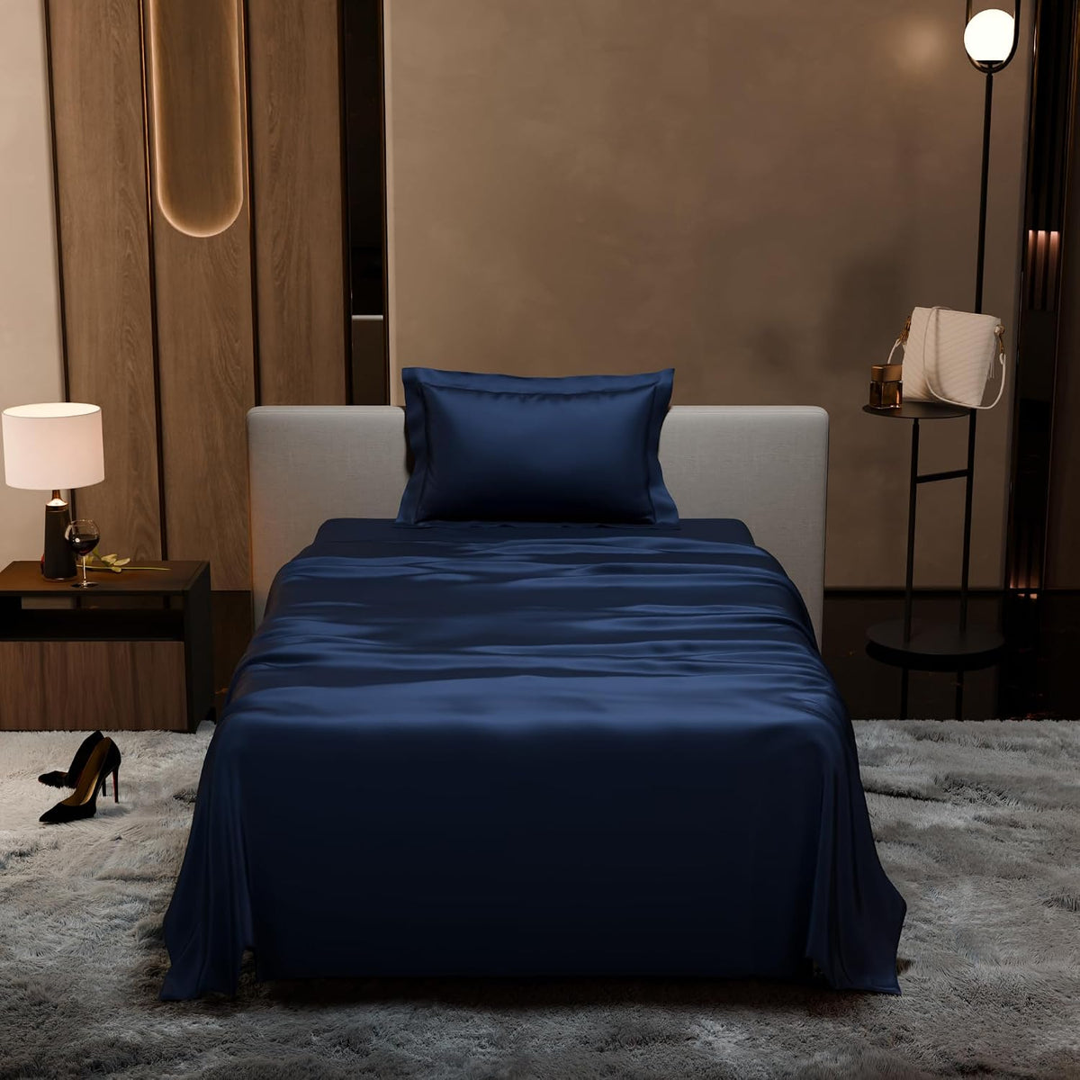 Single Bedsheet With 1 Pillow Cover - 60 X 90 Inches, Mystique Blue | Premium Bedding Set, Home Decor, Wedding Gift For Couples, Housewarming, Anniversary