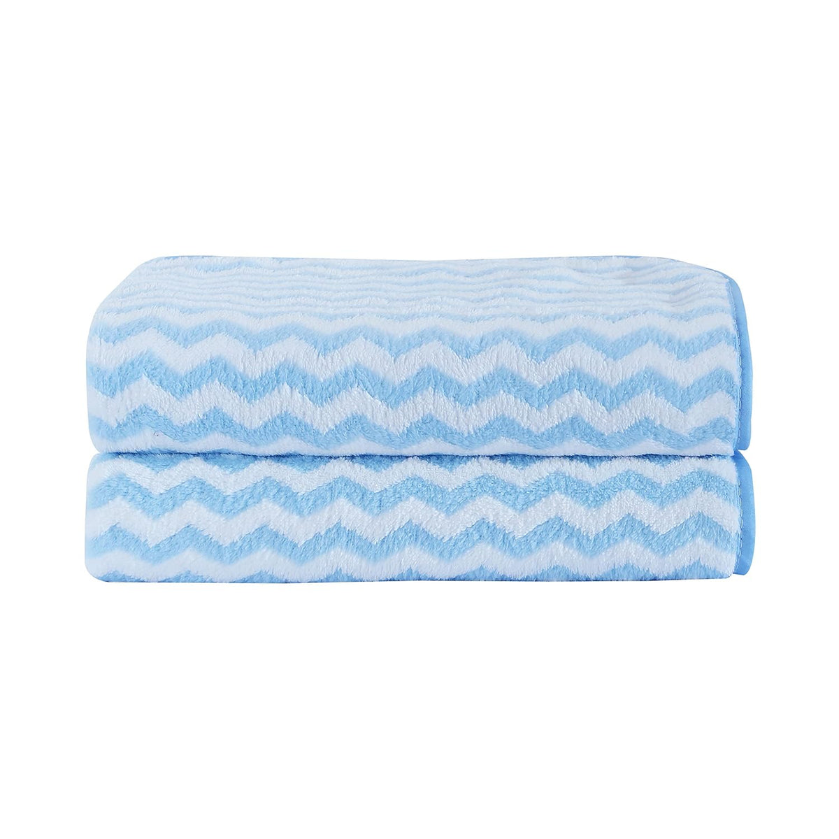 Spread Spain Microfiber Hand Towels 400 Gsm | Coral Extra Soft Plush & High Absorbent Towel For Gym & Workout - Pack Of 2 (Blue)