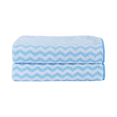 Spread Spain Microfiber Hand Towels 400 Gsm | Coral Extra Soft Plush & High Absorbent Towel For Gym & Workout - Pack Of 2 (Blue)