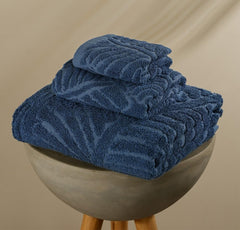 Musa Banana Terry Towel 900 Gsm 1 Bath, 1 Hand & 1 Face Towels With Free Bag 900 Gsm | Terry Towels For Bath Large Size (Midnight Blue) -Set Of 3