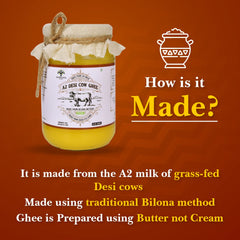 100% Pure A2 Desi Gir Cow Ghee By Vanalaya | Rich Source Of Vitamin A & Healthy Delicious Pure Desi Ghee For Diet | (500ml) 16.9 Ounce | Jar Pack
