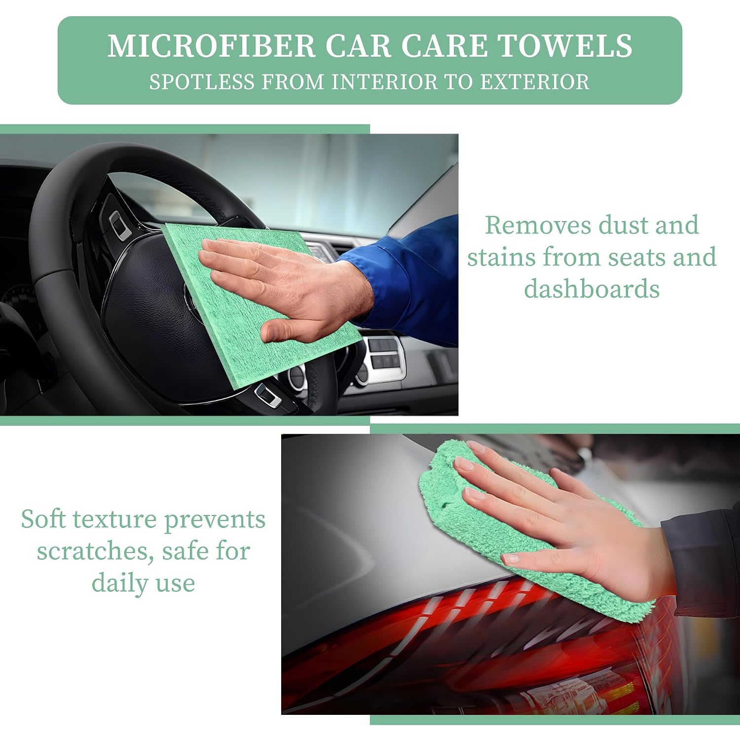 Kuber Industries Cleaning Towel 750 Gsm | Reusable & Water Absorbent Towels For Cleaning Glass, Kitchens & Bathrooms - Pack Of 4 (Green & Pink)