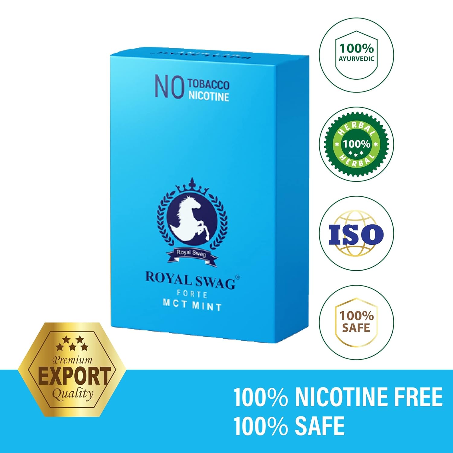 Royal Swag Herbal Cigarette Mint, Frutta Flavoured (40 Sticks) 100% No Nicotine & No Tobacco - Smoking Cessation With Natural 100ml Shot Anti Addiction Spray | Pack Of 40