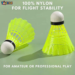 Toyshine Nylon Badminton Shuttlecocks , Stable And Sturdy Shuttles | Green , Pack Of 36
