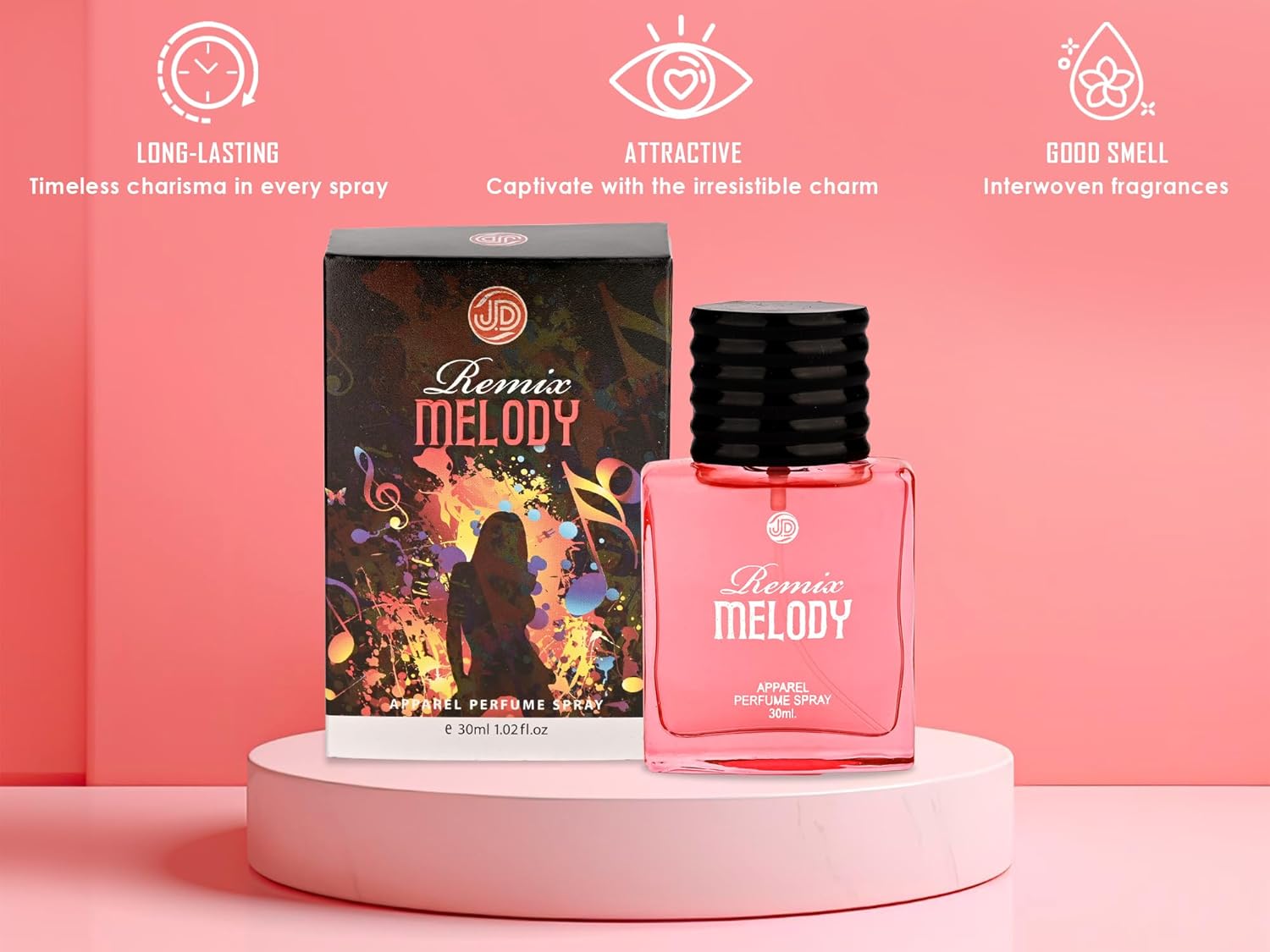 JD International Remix Melody Unisex Perfume - Pack Of 2 X 30ml, 1.02 Fl.oz. Each | Long Lasting Fragrance For All - Day Freshness | Unleash Your Senses With This Unforgettable Aromatic Blend