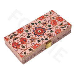 Fancy Shagun Cash Box Or Gaddi Box For Gifting Money On Wedding, New Born Baby, Ring Ceremony Pattern1pc, Material - Wood, Colour - Pink Flower