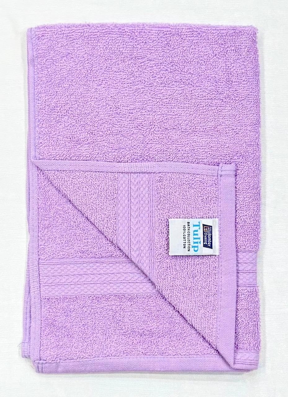 Bombay Dyeing Tulip 100% Cotton Hand Towel 1200 Gsm (Set Of 6) - Purple