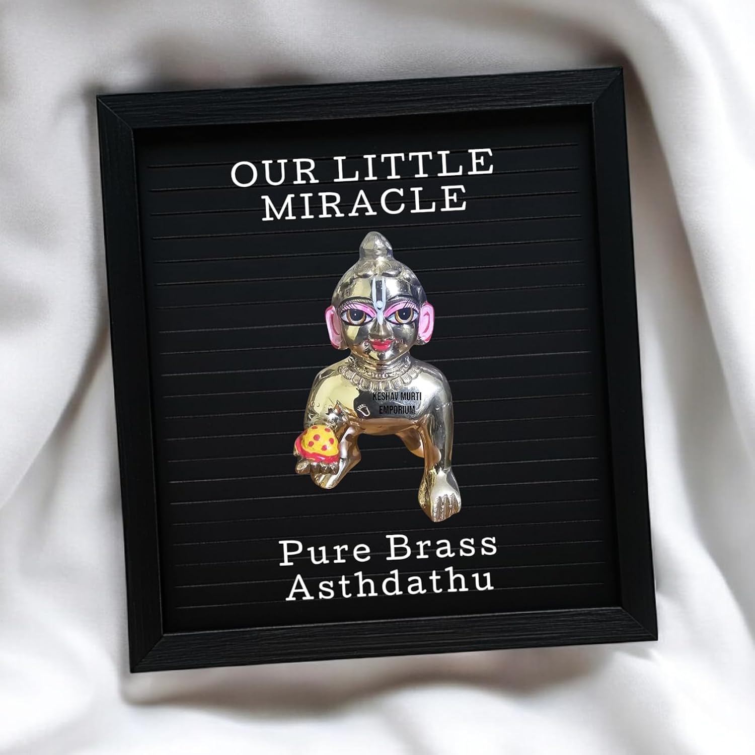 Gold Designer Attractive Pure Ashtadhatu Laddu Gopal, Brass, Gold - Size No.6, Golden Hand Painted Idol | Made In Vrindavan