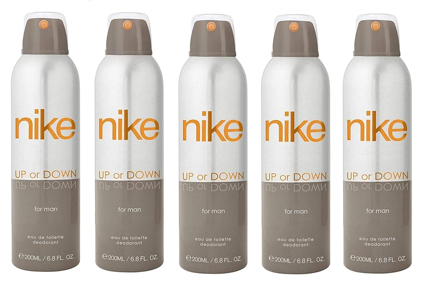 Nike Up Or Down Eau De Toilette Deodorant 1000ml 33.8 Fl.oz. Pack Of 5 | Perfect Aniverssary Gift Set For Husband