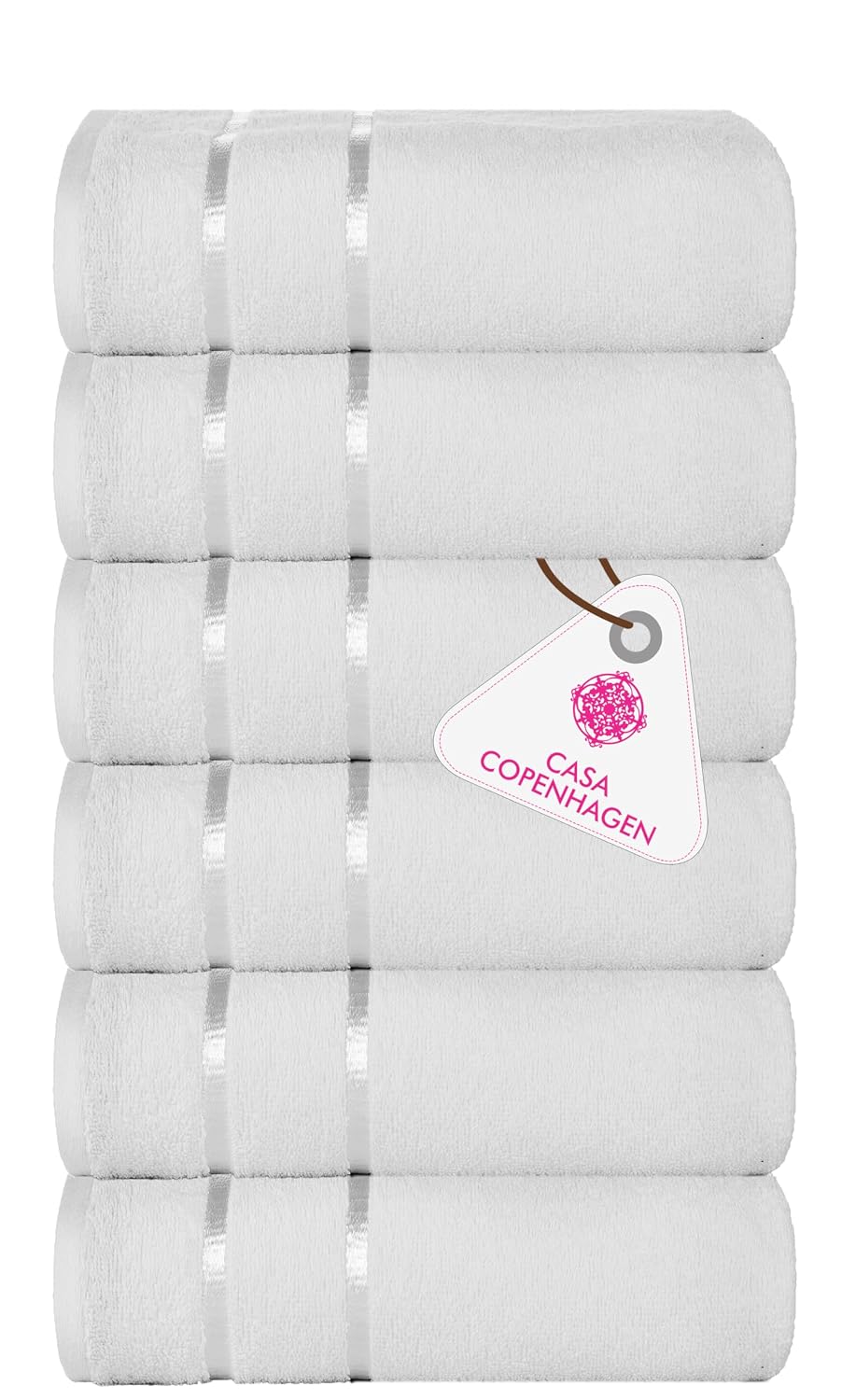 Casa Copenhagen Egyptian Cotton Ecstatic Hand Towel 740 Gsm (White)- 6 Pcs