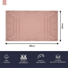 Heart Home Face Towel 600 Gsm | Facewash For Travel Workout Hand Towel | Lining Design Pack Of 3 (Brown)