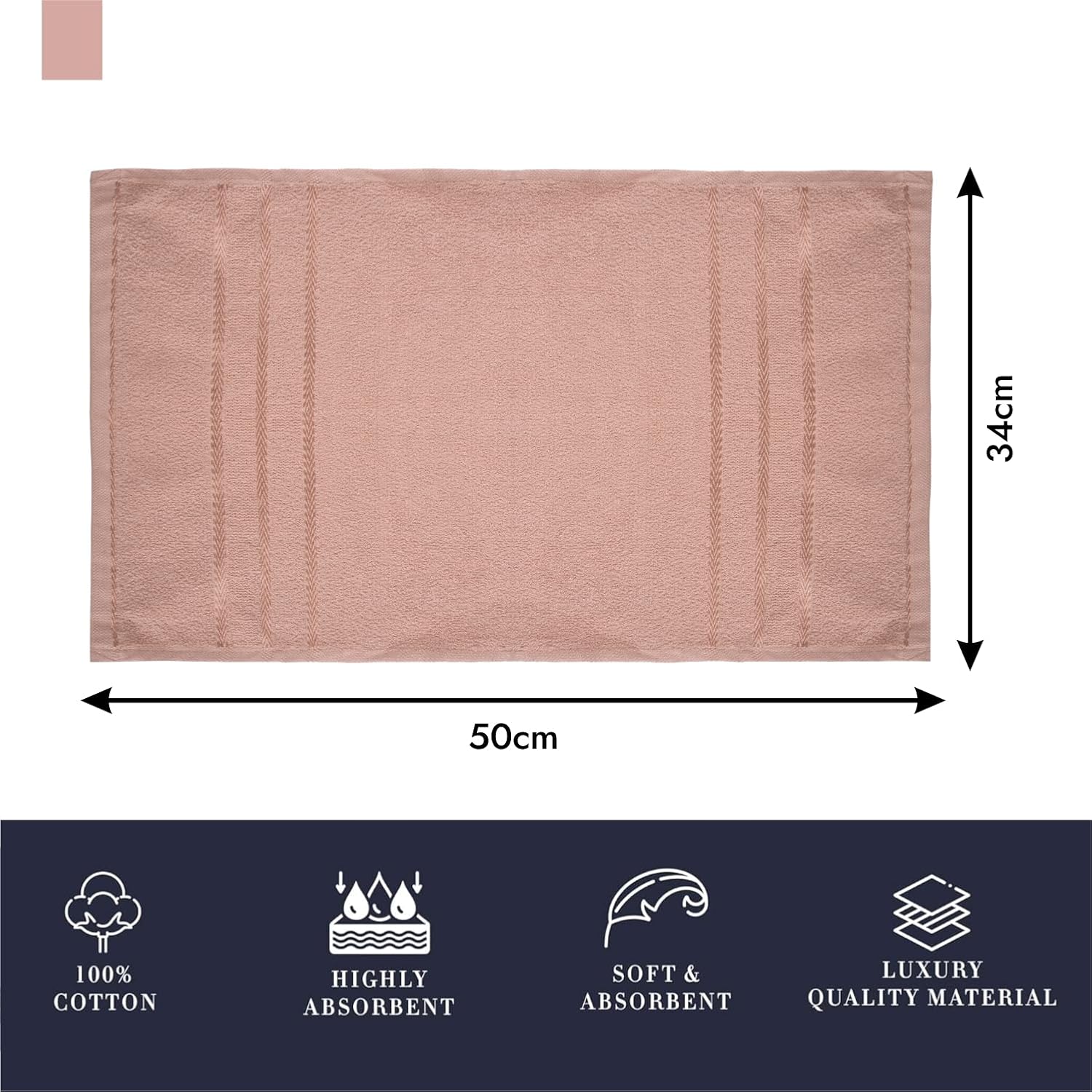 Kuber Industries Face Towel 1000 Gsm | Towels For Daily Use Workout Hand Towel | Lining Design | Pack Of 5 (Brown & Blue)