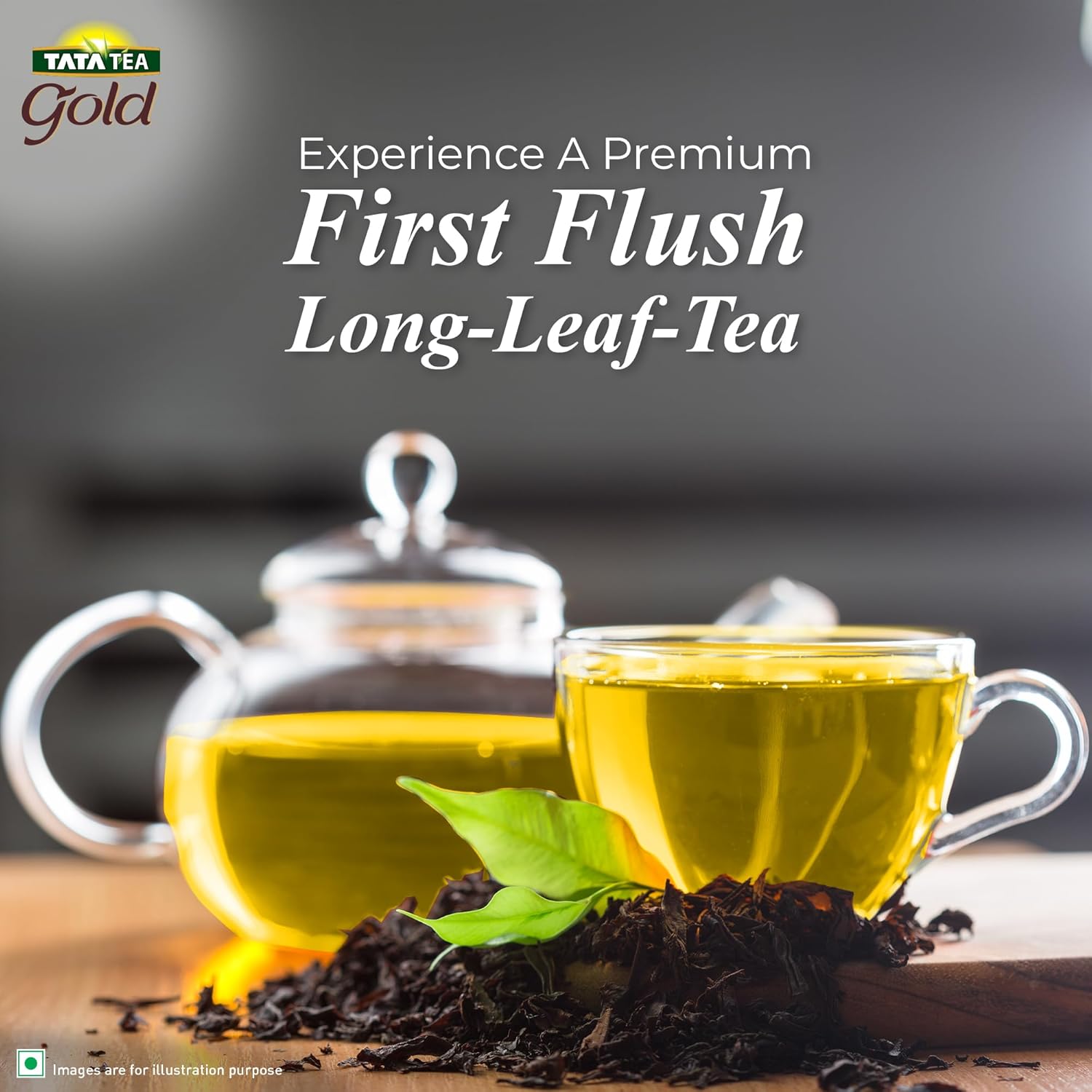 Tata Tea Gold First Flush Tea - 250gm, 8.8 Ounce | Roasted Long Leaf Tea - Rich Taste & Smoky Aroma | Medium Caffeine Chai Patti