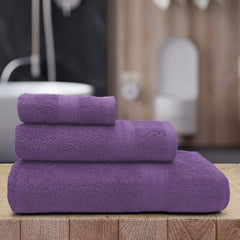 Sassoon Anatolia Bath + Hand & Face Towel 900 Gsm (Grape) - Pack Of 3