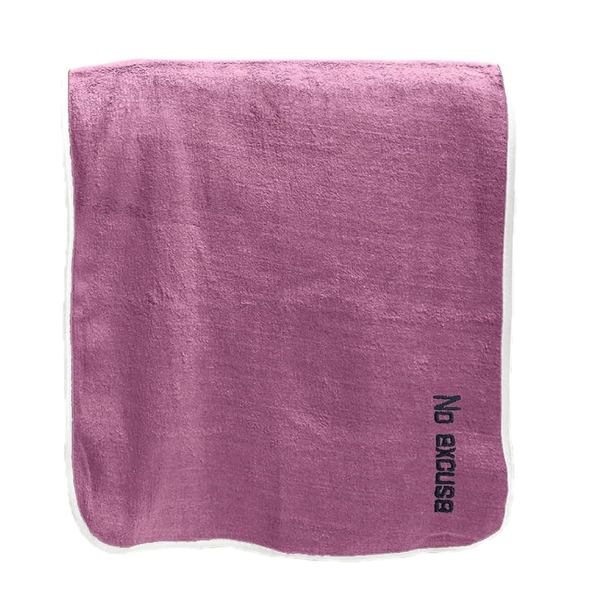 Housse Premium Soft Microfiber Embroidery Bath Towel 350 Gsm | Soft Absorbent Quick-Drying Sweat Towel (No Excuse - Magenta)